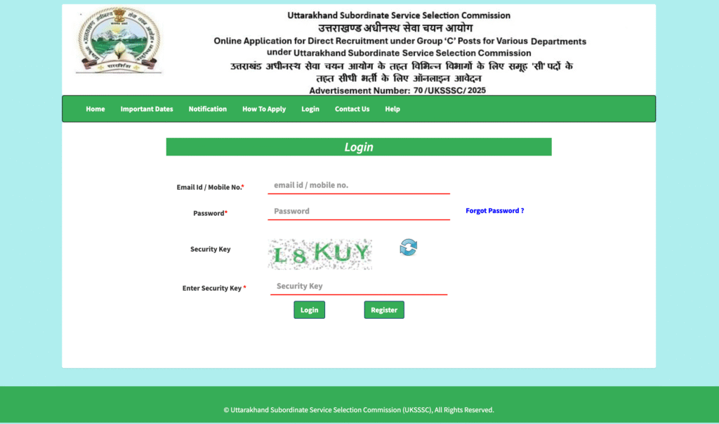 UKSSSC Group C Recruitment 2025